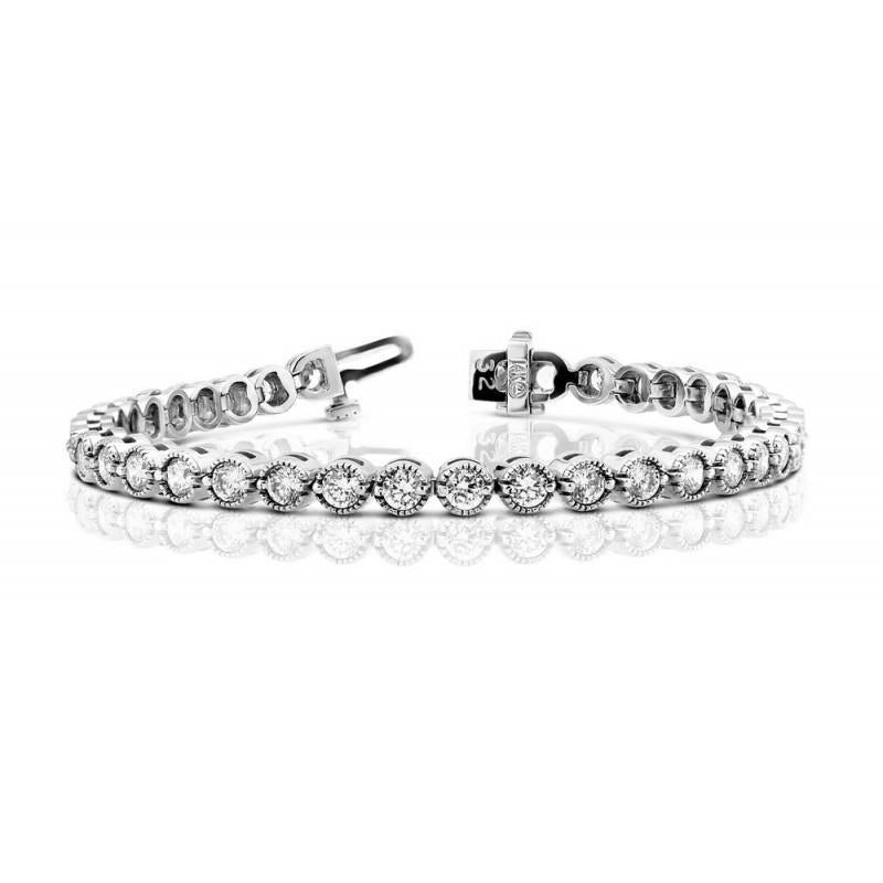 6 Karat Echt Aus der Erde Abgebauter Natürlicher Diamanten Damen Tennisarmband Gold Weiß 14K
