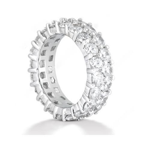 6 Karat Natürlich Diamant Doppelreihiger Weißgold Eternity Ehering