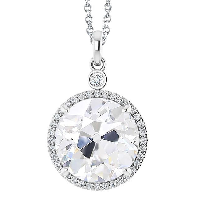 6 Karat elegante Echt Diamant-Anhänger-Halskette