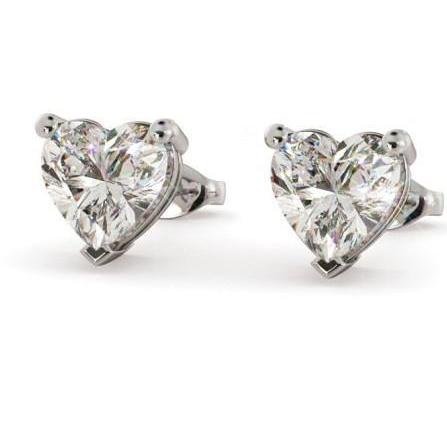 6 ct Krappenset Herzschliff Echt Diamanten Ohrstecker Weißgold