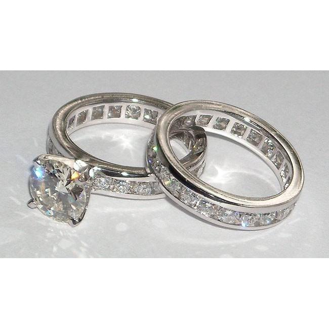 6,01 Karat Echt Diamant-Verlobungsring und Band-Set