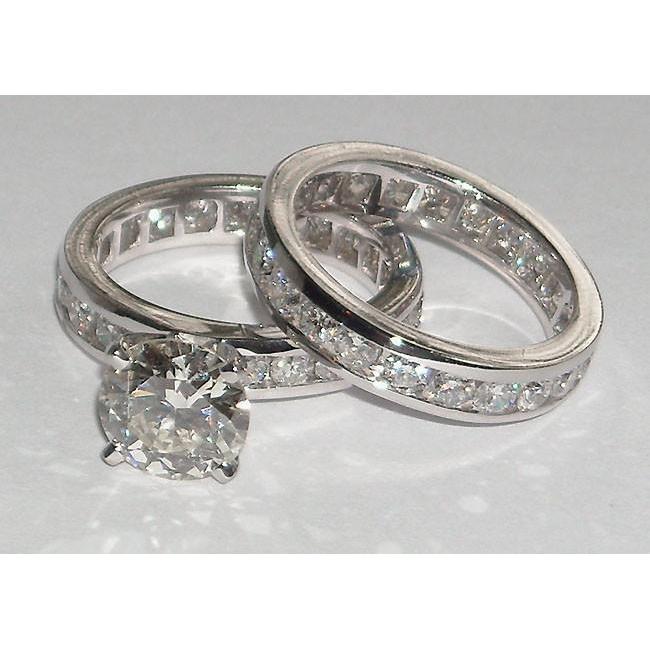 6,01 Karat Echt Diamant-Verlobungsring und Band-Set