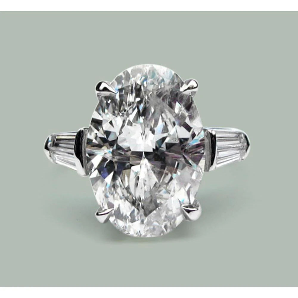 6,20 ct. Oval & Baguettes Echt Diamanten 3 Steine Ehering