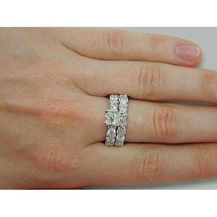 6,25 Karat Echt Diamant-Verlobungsring-Band-Set Weißgold 14K