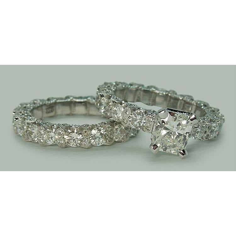 6,25 Karat Echt Diamant-Verlobungsring-Band-Set Weißgold 14K