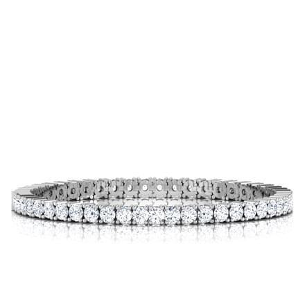 6,30 Karat Rundschliff-Echt Aus der Erde Abgebauter Natürlicher Diamant-Tennis-Armband Weißgold Feiner Schmuck