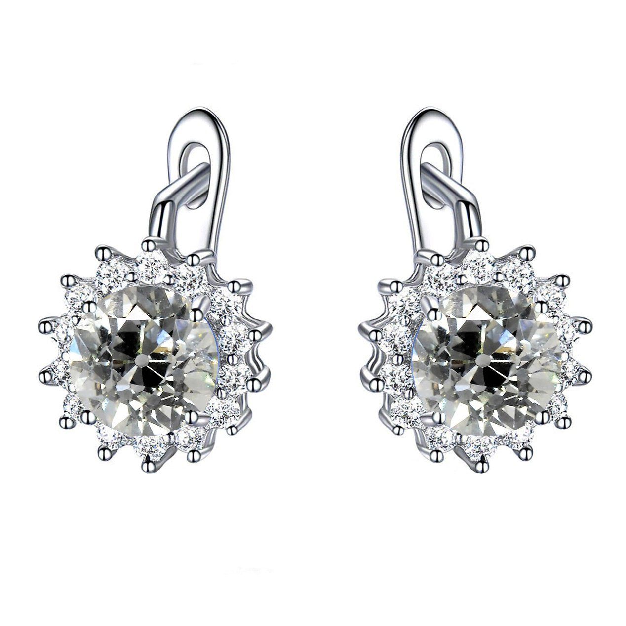 6,50 ct. Alte Bergmann Halo Echt Diamant Ohrringe Goldschmuck