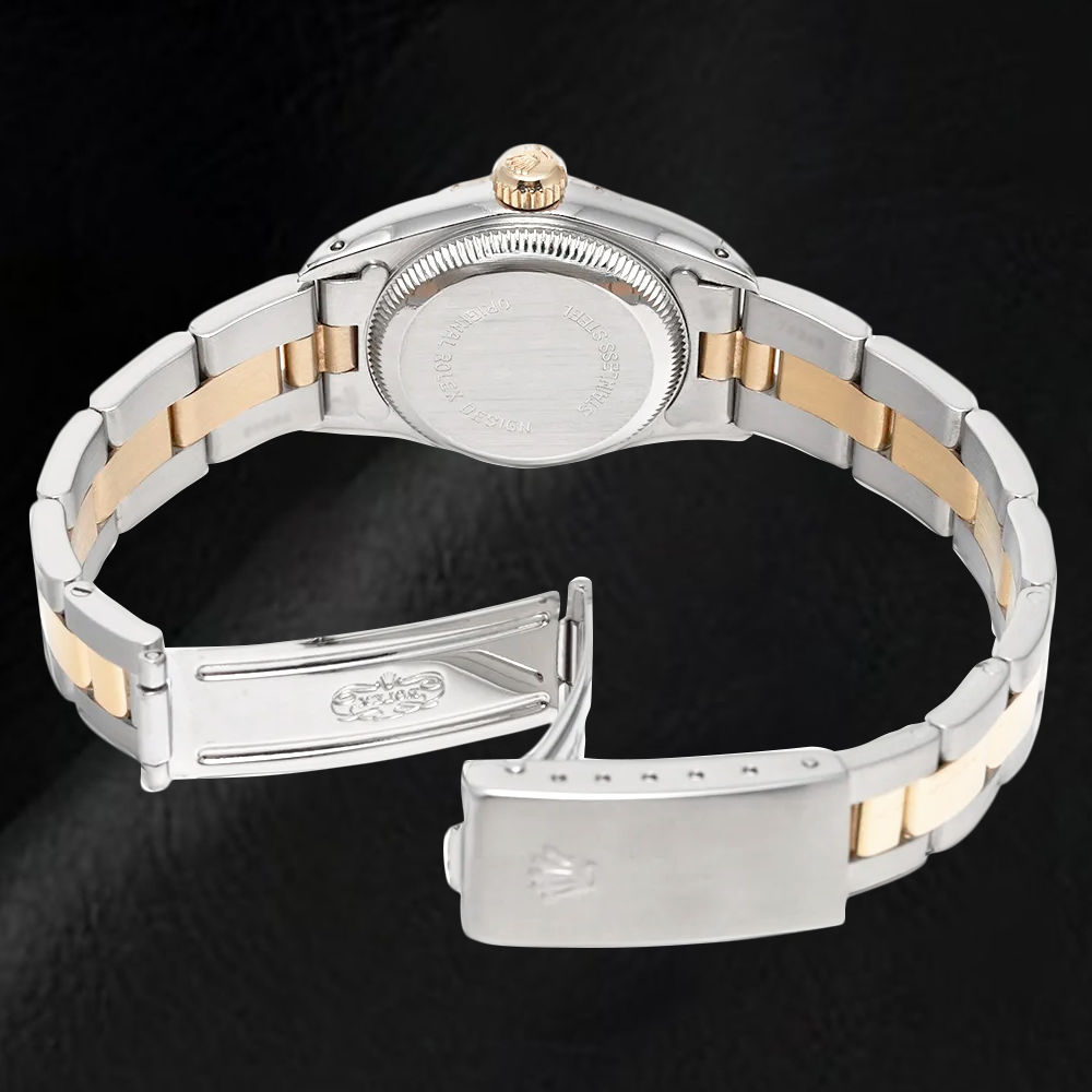 67193 Rolex Oyster Perpetual Damenuhr mit champagnerfarbenem Zifferblatt