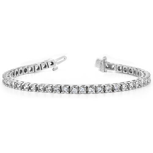 6,75 Karat Brillantschliff Echt Diamant Tennisarmband Gold 14K Weiß