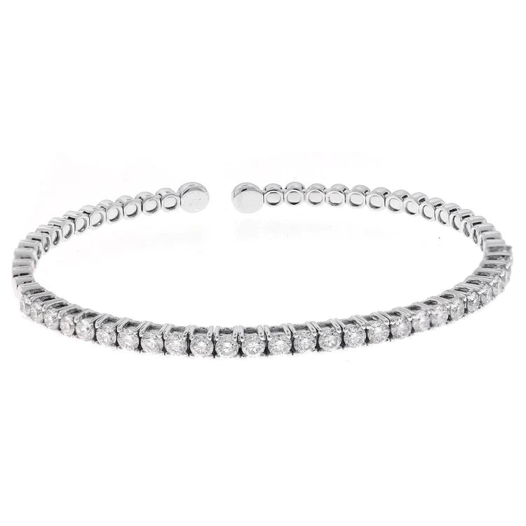 6,75 ct runder Natürlich Diamant Armreif Weißgold Schmuck