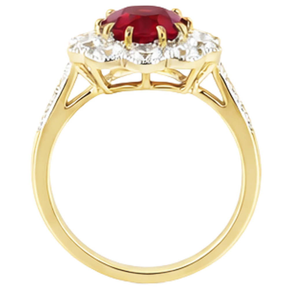 6,25 Karat Krappenbesatz Rubin und Aus der Erde Abgebauter Natürlicher Diamanten Jubiläumsring
