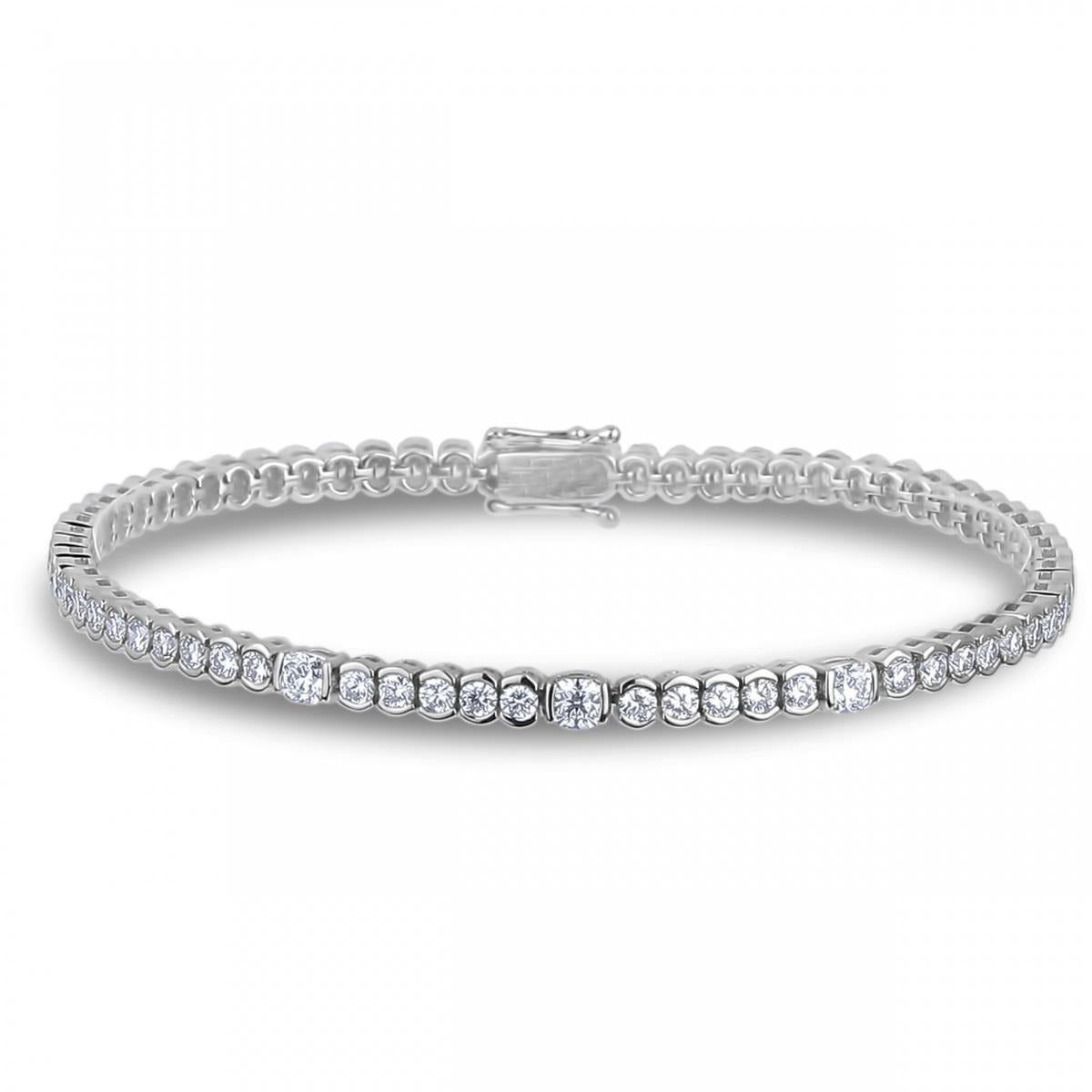 6.30 Karat Funkelnde Echt Diamanten Damen Tennisarmband Gold Weiß 14K