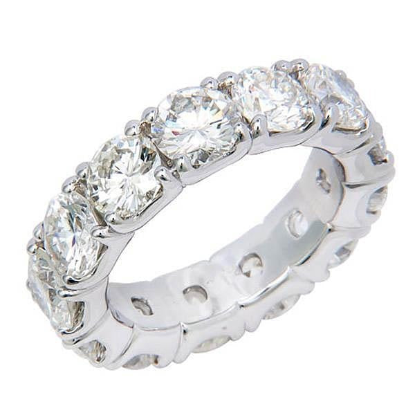 6.50 ct runde Krappenfassung Echt Diamant Eternity Band Damen Goldschmuck