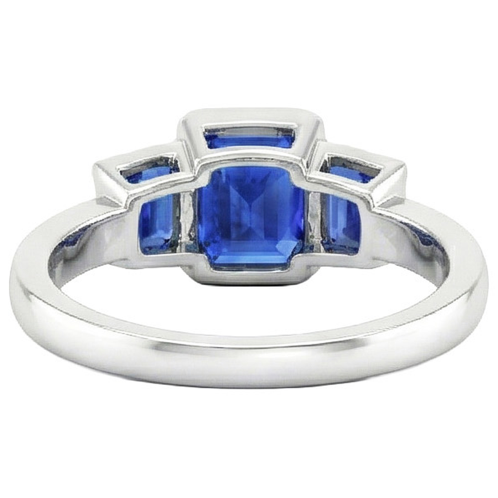 6,51 Kt. 3-Stein-Gold-Jubiläumsring mit Saphirdiamanten aus Sri Lanka