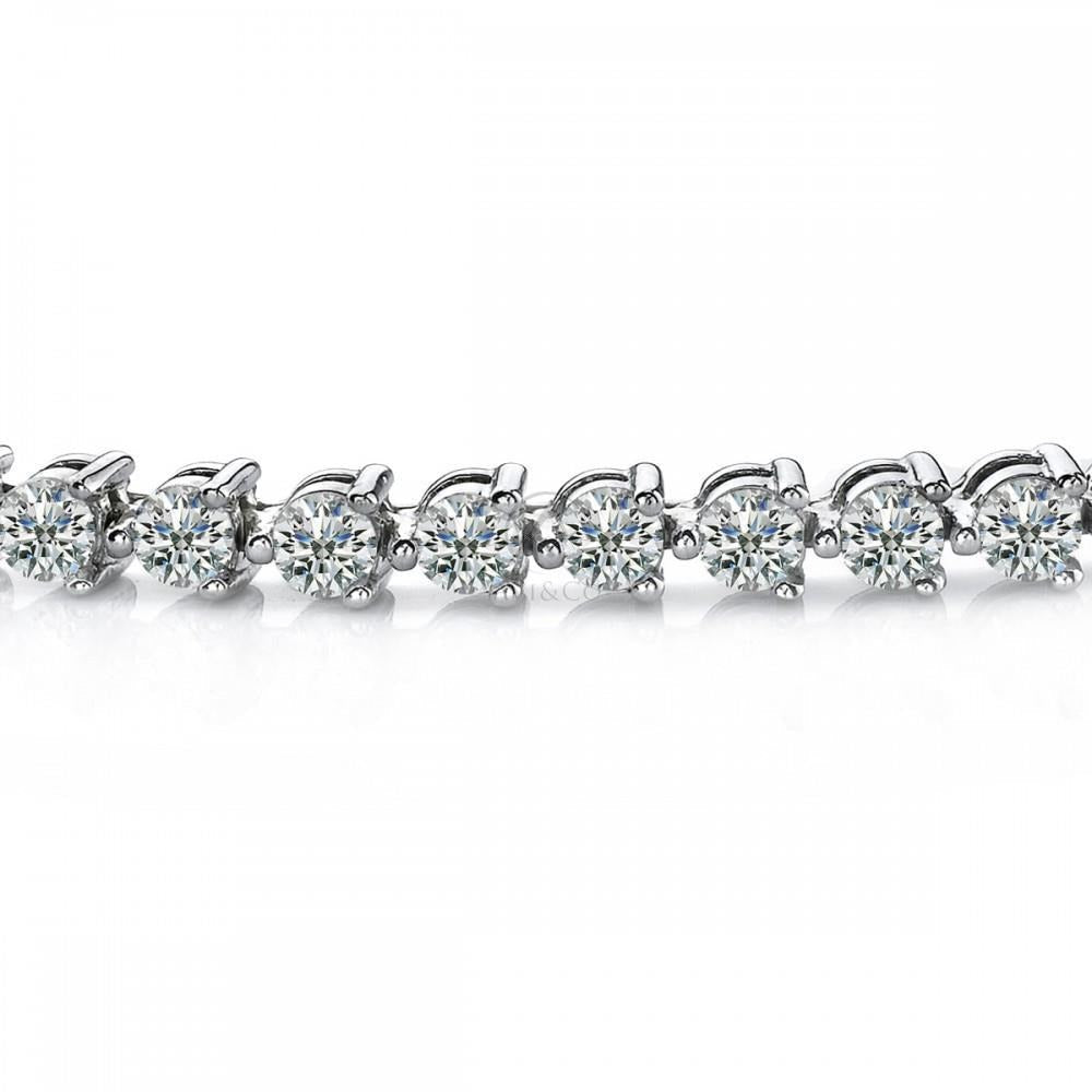 6.75 Karat Echt Aus der Erde Abgebauter Natürlicher Diamant Rundes Damen Tennisarmband