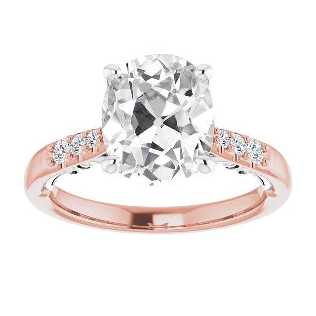 6.75 Karat Verlobungsrund & Kissen Old Mine Cut Echt Diamanten Filigran