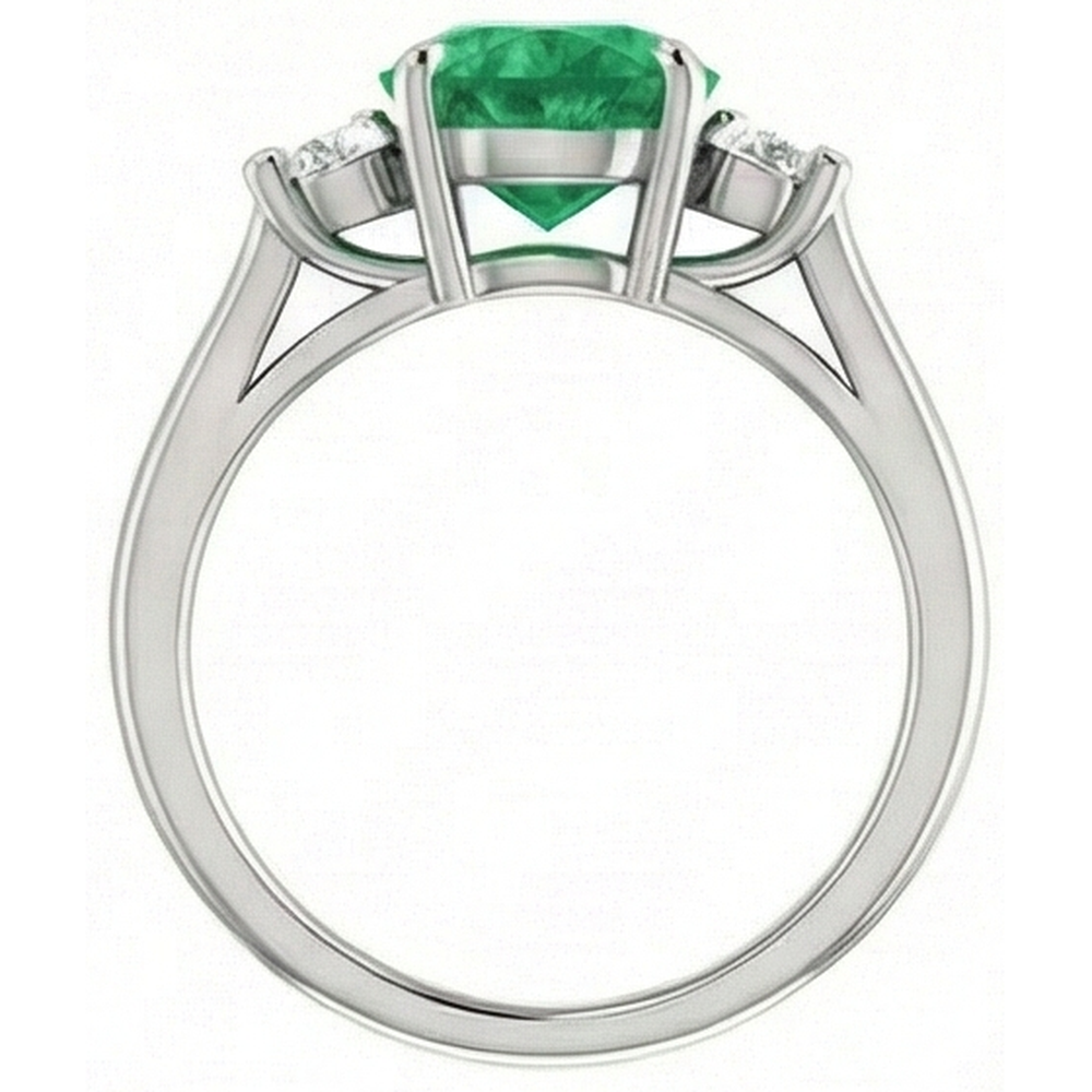 echter oval smaragd 7.40Karat ring Profilansicht