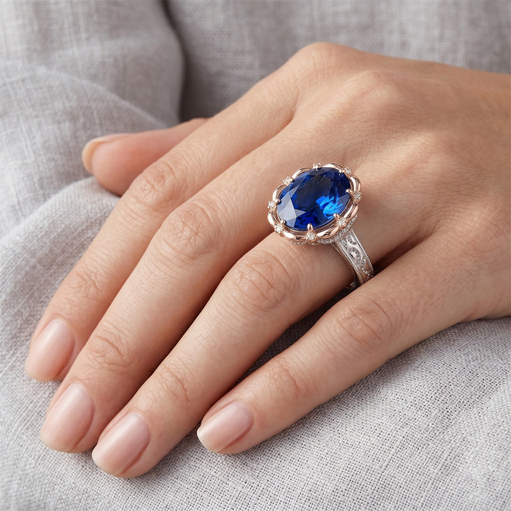 7 Carat zweifarbiger Saphirring