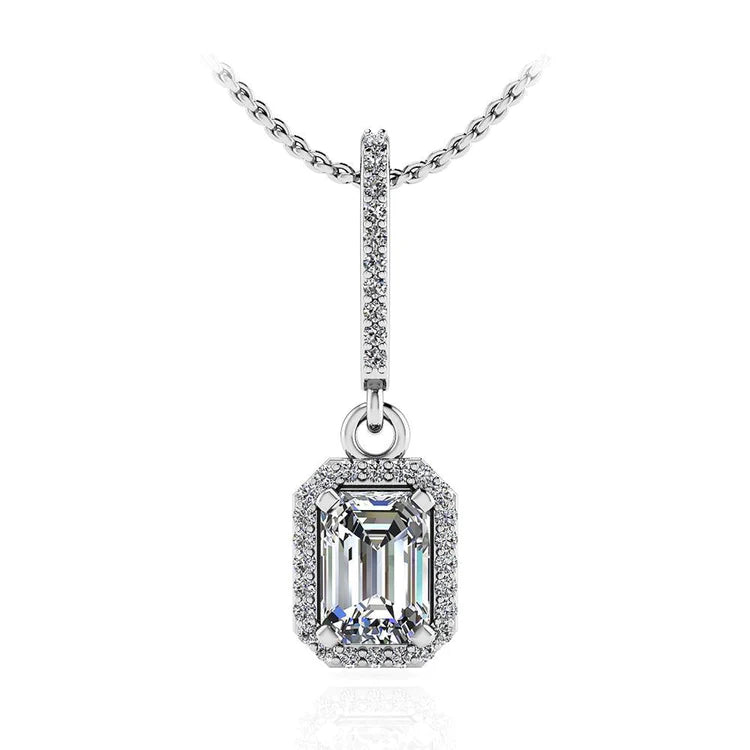 7 Karat luxuriöser Smaragd-Natürlich Diamant-Anhänger