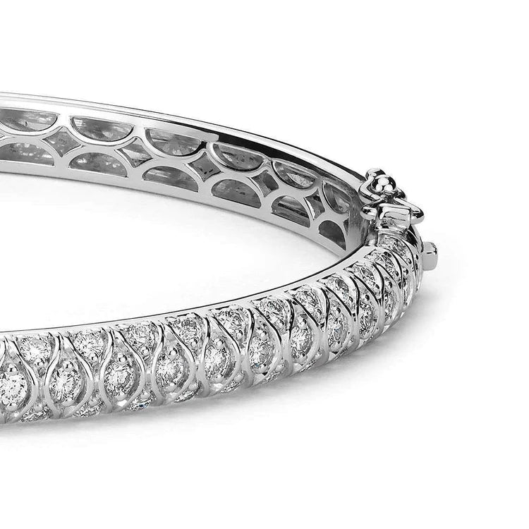 7,20 ct runder Brillant-Echt Diamant-Armreif Goldschmuck