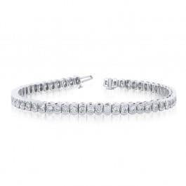 7,50 Karat runder Echt Aus der Erde Abgebauter Natürlicher Diamant Prong Set Tennisarmband Goldschmuck