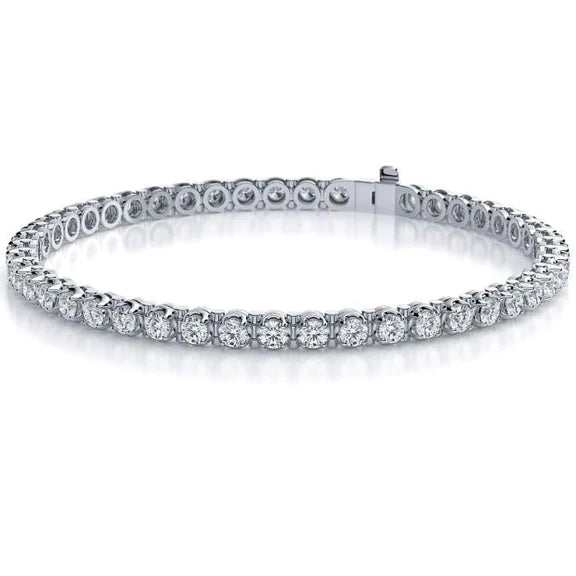 7.20 Karat Rundes Krappenset Echt Diamant Tennisarmband Weißgold