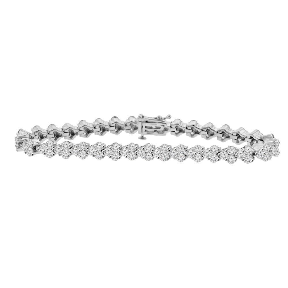 7.35 Karat Funkelnder Echt Diamant Damen Tennis Armband Weißgold 14K