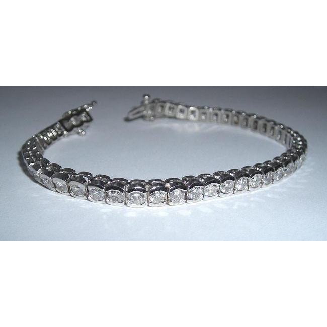 7.35 Karat Natürliche Diamant-Tennis-Armband vs. Schmuck Hand Gold