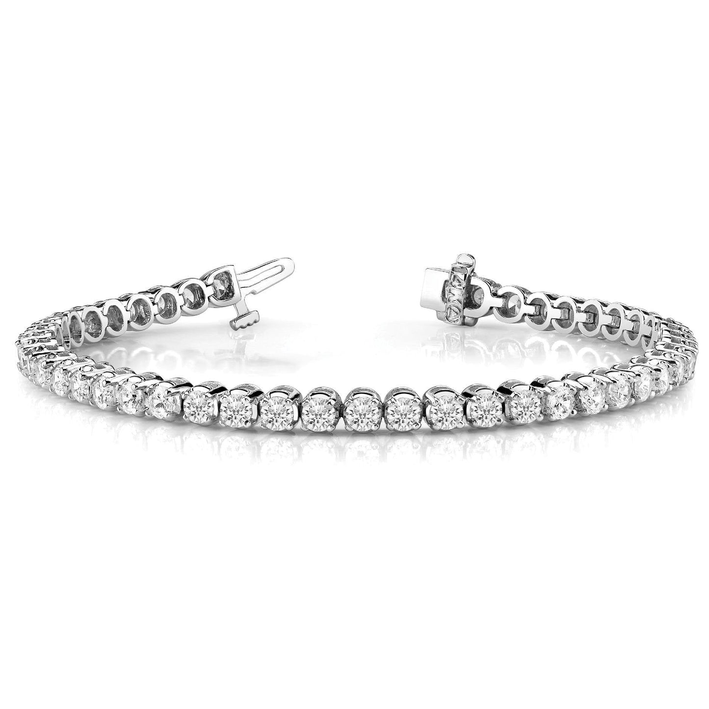 7.40 Karat Rundschliff Echt Diamant Tennisarmband WG 14K