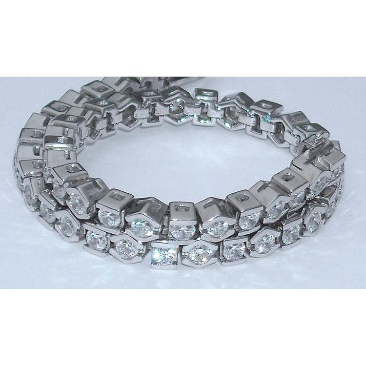 7.50 Karat Echt Diamant Tennisarmband Runde halbe Lünette