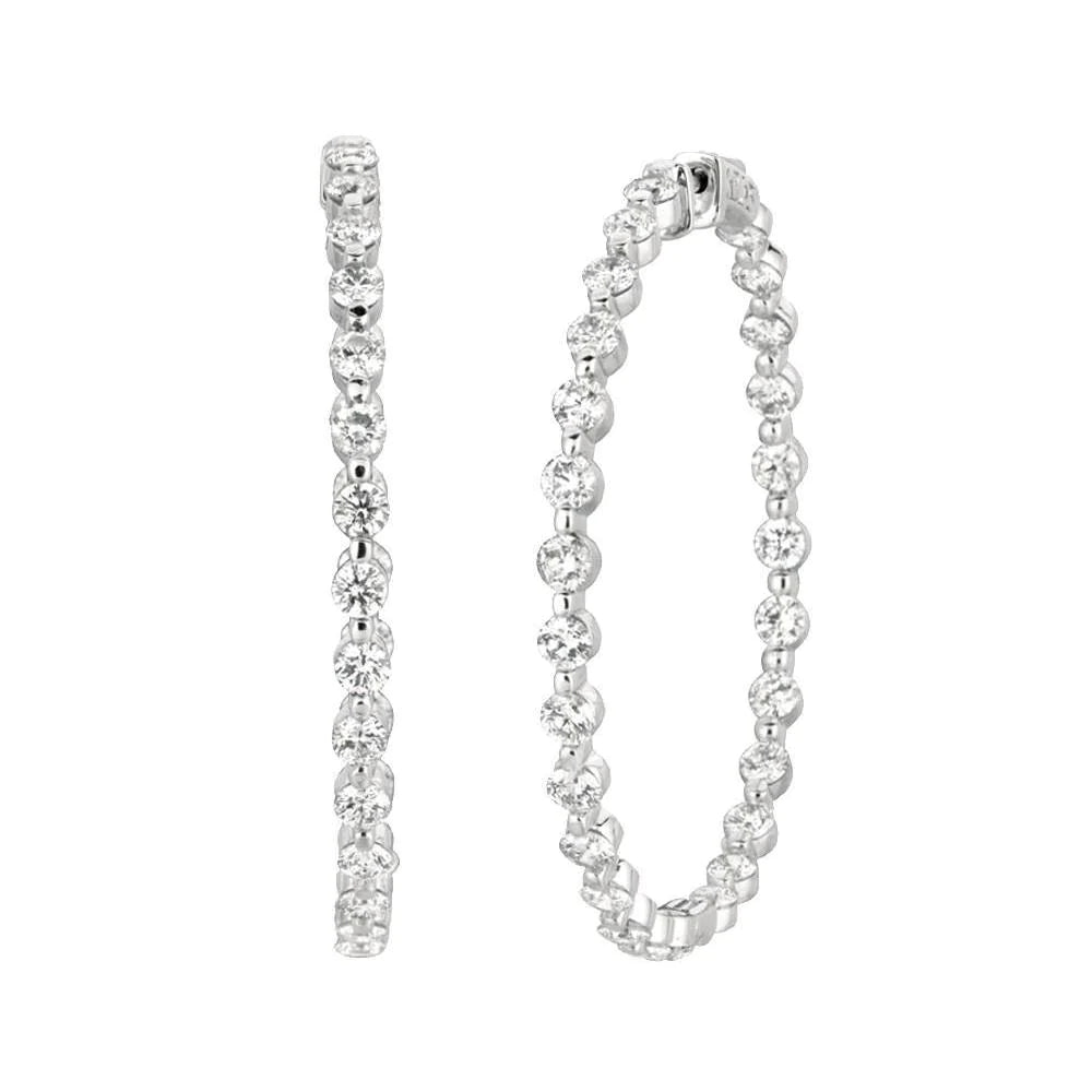 8,32 Karat Echt Diamant Krappenfassung 15 Pointer Diamant Hoop Goldohrring