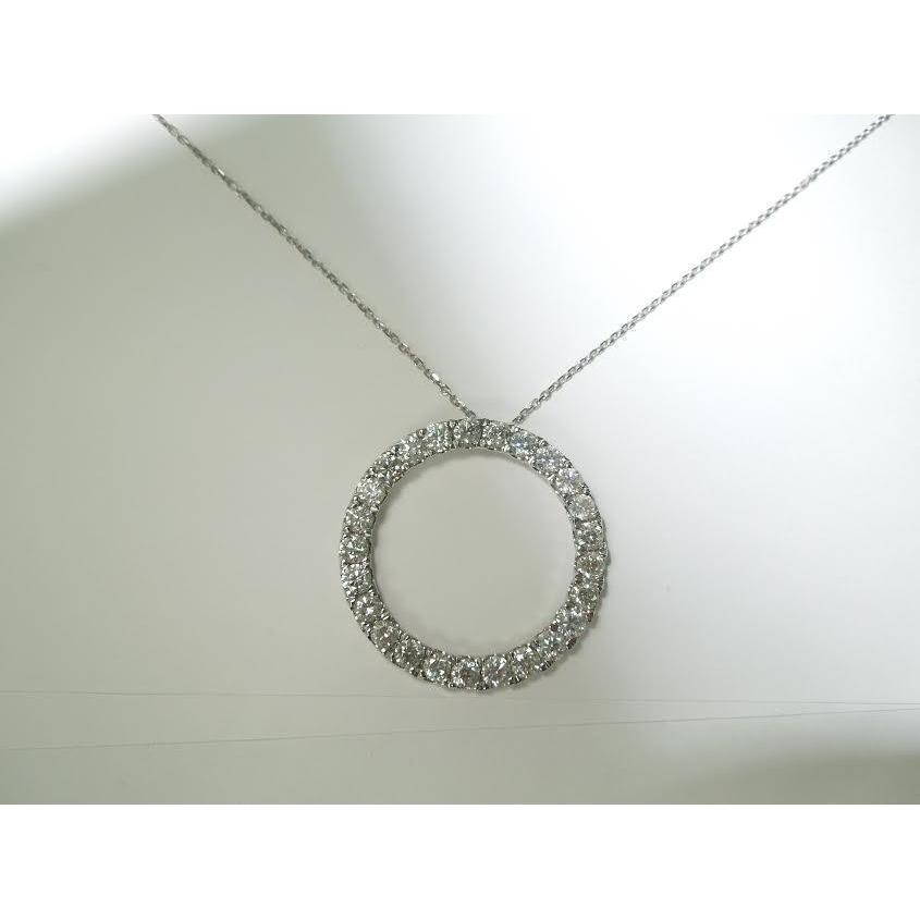 8,75 Karat Damen-Aus der Erde Abgebauter Natürlicher Diamant-Anhänger „Circle Of Life“ aus echtem Weißgold