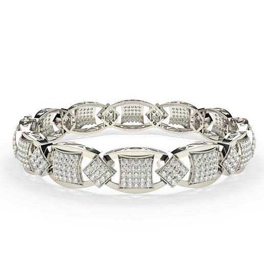 8.20 Karat Sparkling Echt Diamants Link Herren Armband Weißgold 14K