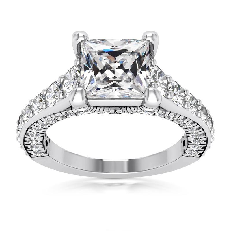 8.50 Karat Quadratschliff Alter Bergmann Echt Diamantring Antiker Stil Schmuck