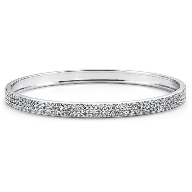 8.50 ct runder Brillantschliff Echt Diamanten Armreif Weißgold 14K