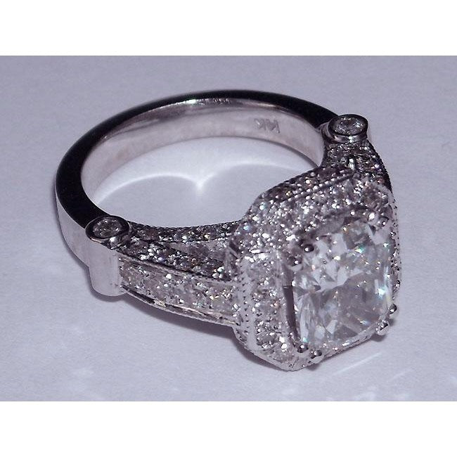 8.51 Karat Echt Aus der Erde Abgebauter Natürlicher Diamant-Verlobungsring-Band-Set Radiant Cut