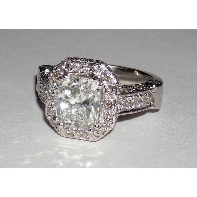 8.51 Karat Echt Aus der Erde Abgebauter Natürlicher Diamant-Verlobungsring-Band-Set Radiant Cut
