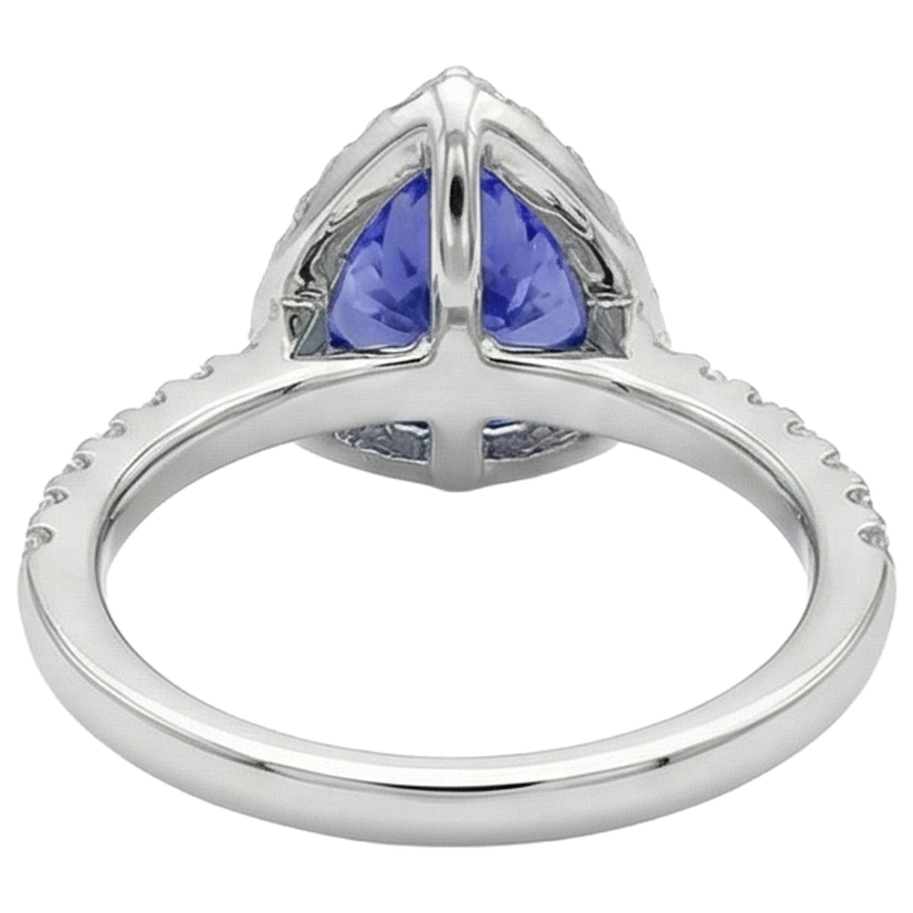 echter trillion tansanit 9Karat ring mit Diamantbesatz