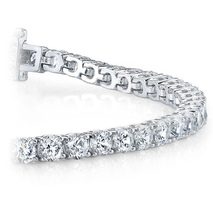 9.50 Karat Runder Echt Diamant Tennisarmband Weißgold Feiner Schmuck