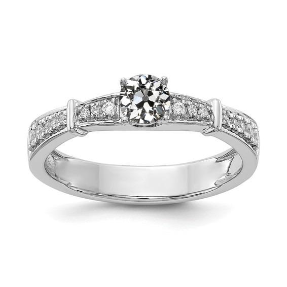 Alter Bergmann Echt Diamantring mit Akzenten Schmuck 2.50 Karat Weißgold