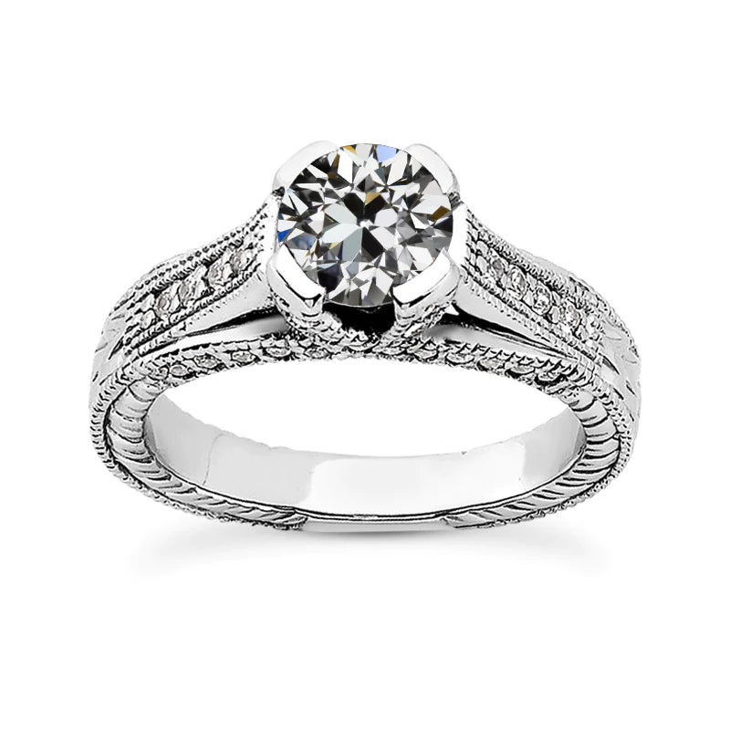 Altschliff Echt Diamant-Verlobungsring Antik-Stil 3.25 Karat
