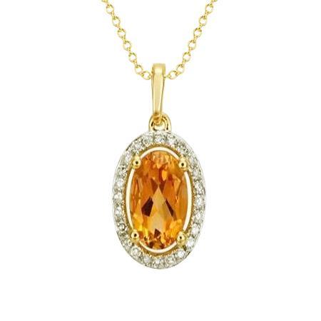 20,50 ct Krappen-Set Citrin und Diamanten Anhänger Gelbgold 14K - harrychadent.de