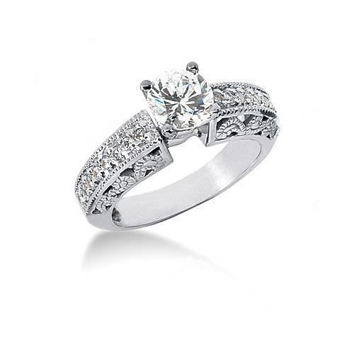 Antik-Stil Echt Diamant-Verlobungsring-Band-Set 1,95 Karat