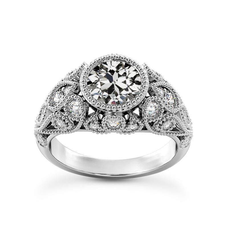 Antiker Runder alter Bergmann Echt Diamant Ehering 4 Karat Schmuck
