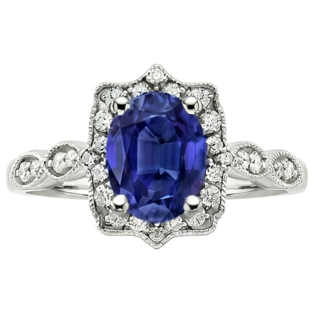 echter oval diamant 2.50Karat ring Draufsicht