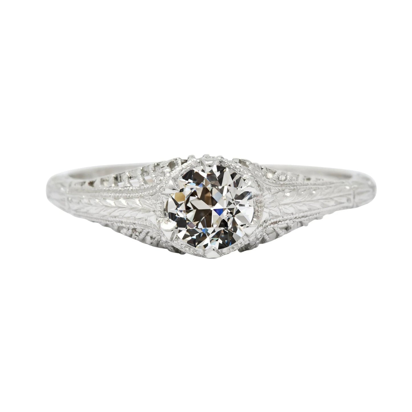 Antiker Solitaire alter Bergmann Echt Diamantring 2 Karat filigraner Schaft