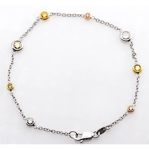 Rosa & Gelbes Saphir-Diamant-Armband 2.95 Karat Damen Schmuck - harrychadent.de