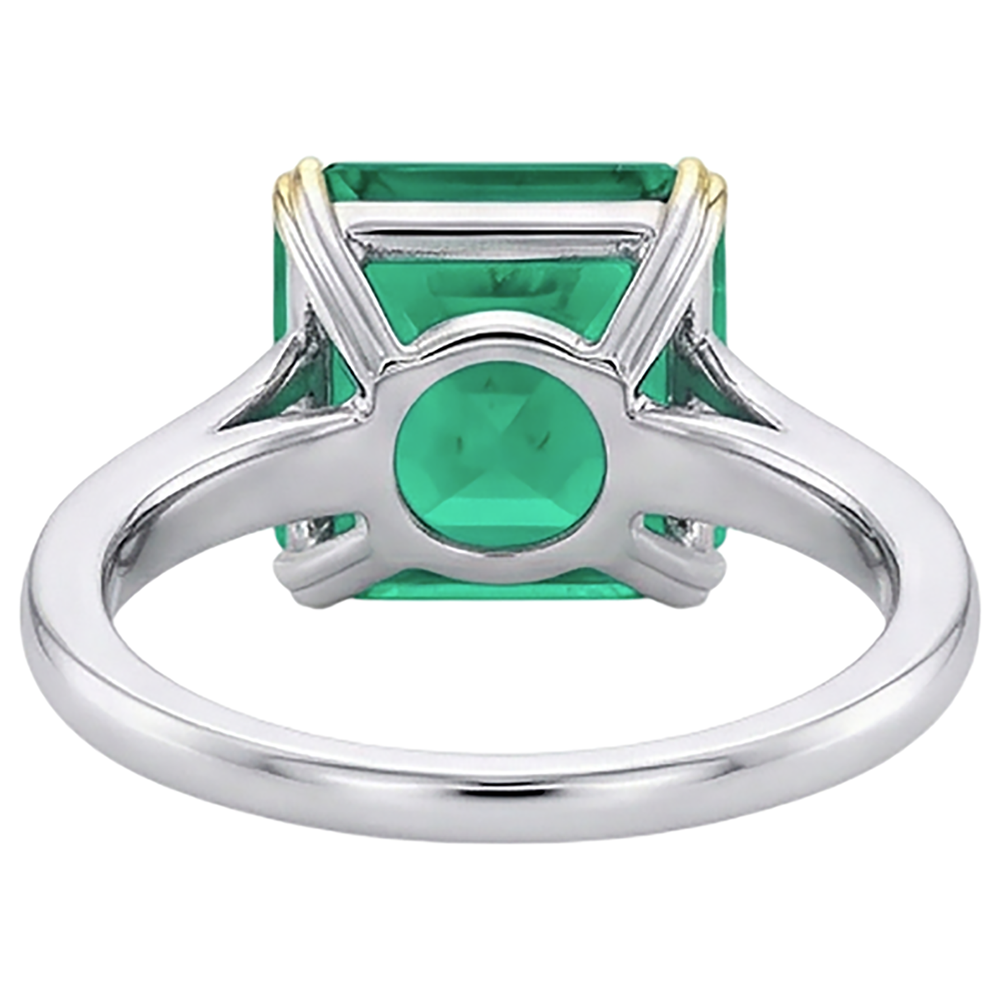 Exquisiter Edler Smaragd Schmuckstein-Ring 5 Karat – Rückansicht