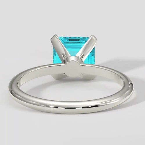 Asscher Paraiba Ring Solitär 14k