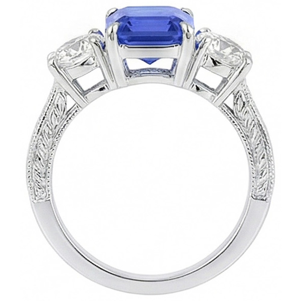 echter round diamant 3Karat ring Profilansicht